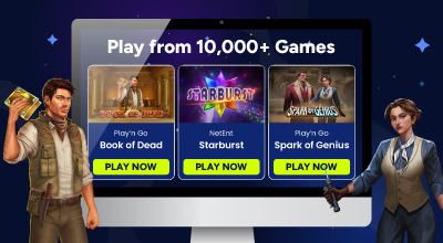 Online casino library featuring over ten thousand slot and table games.