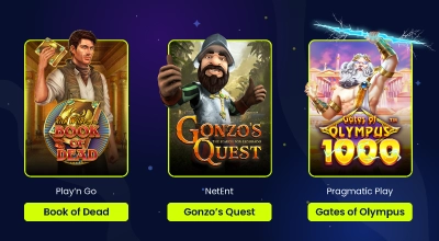 Popular online slot games selection featuring themed titles.