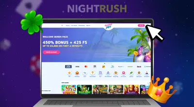 CasinoJoy homepage with games displayed