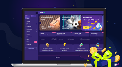 Laptop showing IgoBet's homepage