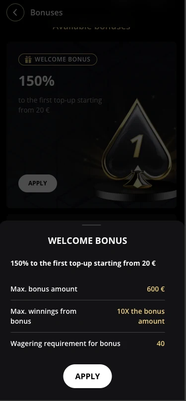 Lex Casino welcome bonus