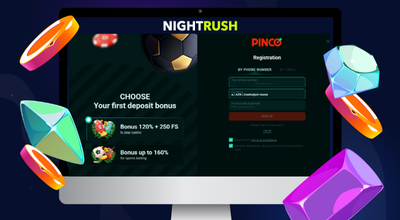 Laptop showing Pinco register form.