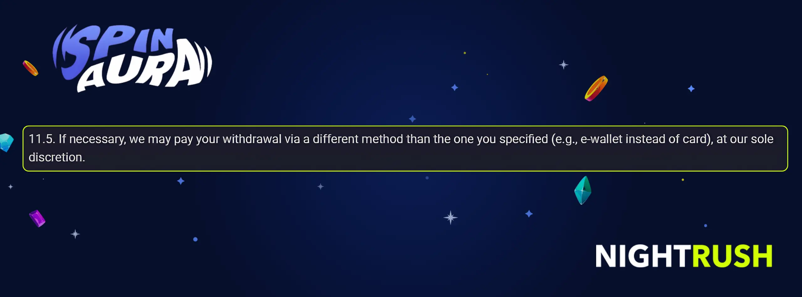 Capture d'écran de l'interface de compte Spinaura montrant les options de retrait et de sécurité