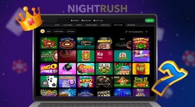 Laptop displaying the Lex Casino game lobby.