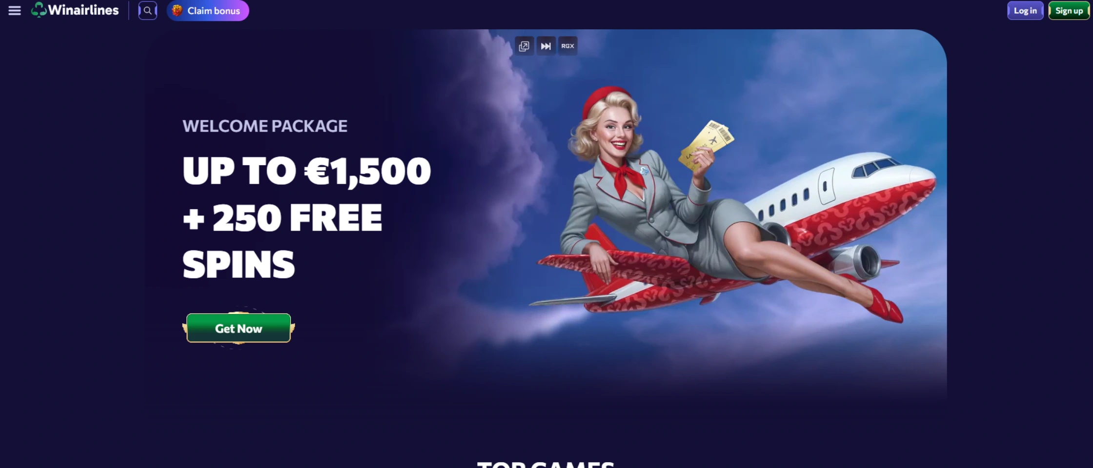 Winairlines homepage