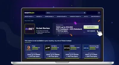 0xBet casino interface