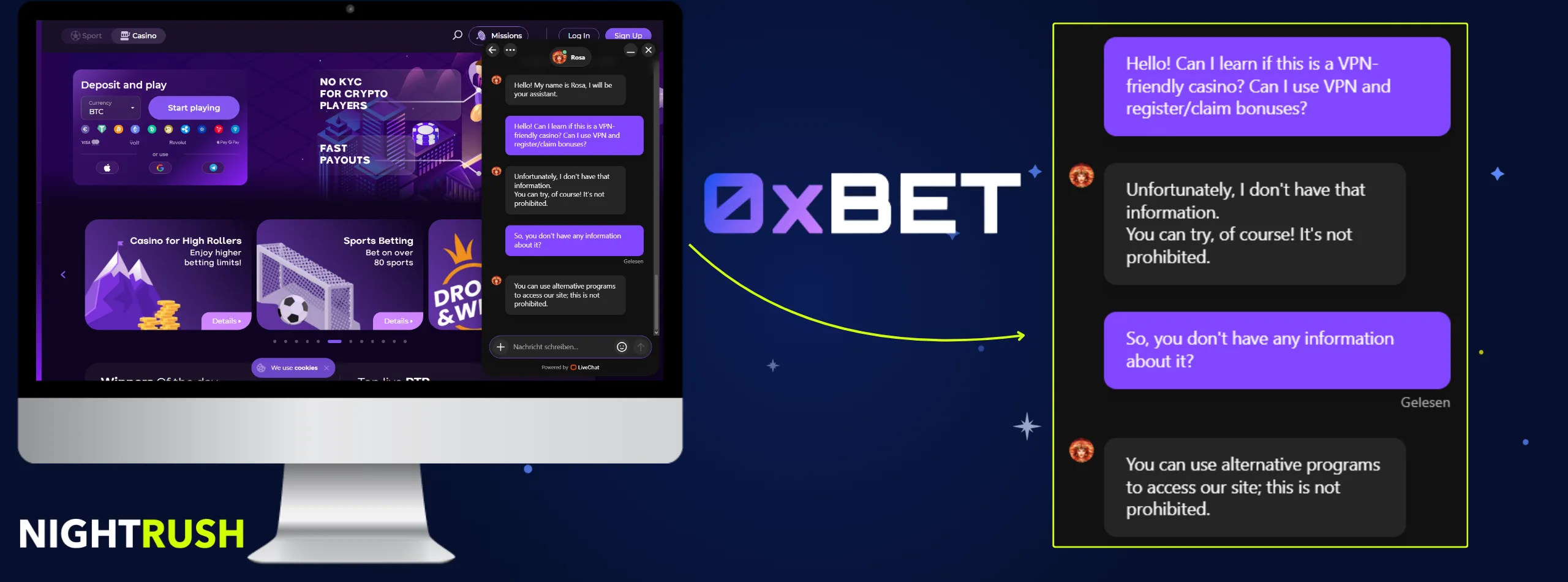0xBet login