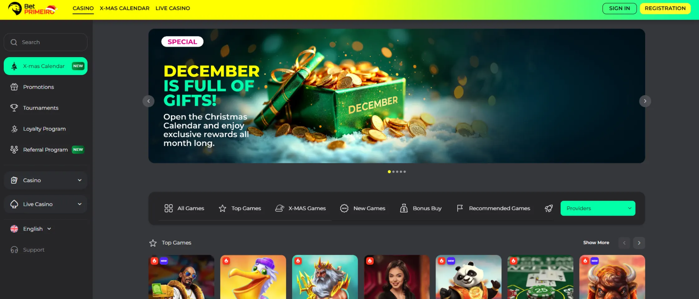 Screenshot of Betprimeiro's homepage.