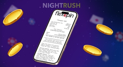 Smartphone displaying a Flexepin voucher receipt with floating gold coins.