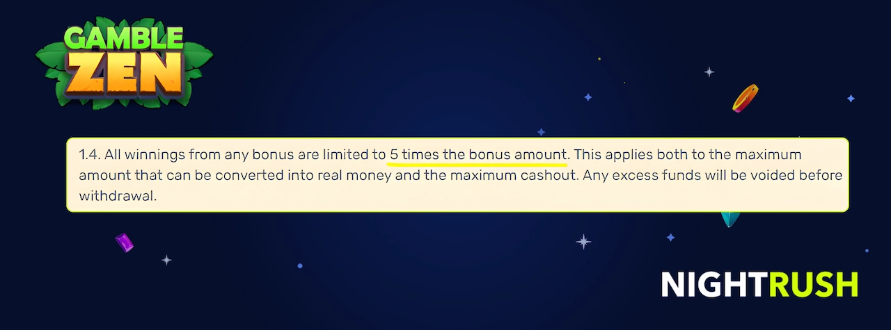 Gamblezen Casino bonus max win.