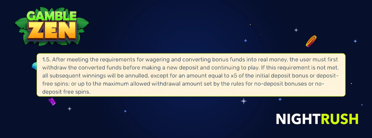 Gamblezen Casino bonus policy.