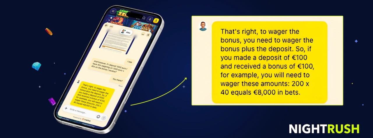 Gamblezen Casino live chat.