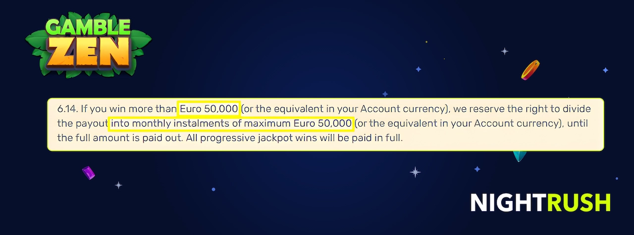 Gamblezen Casino max win policy.