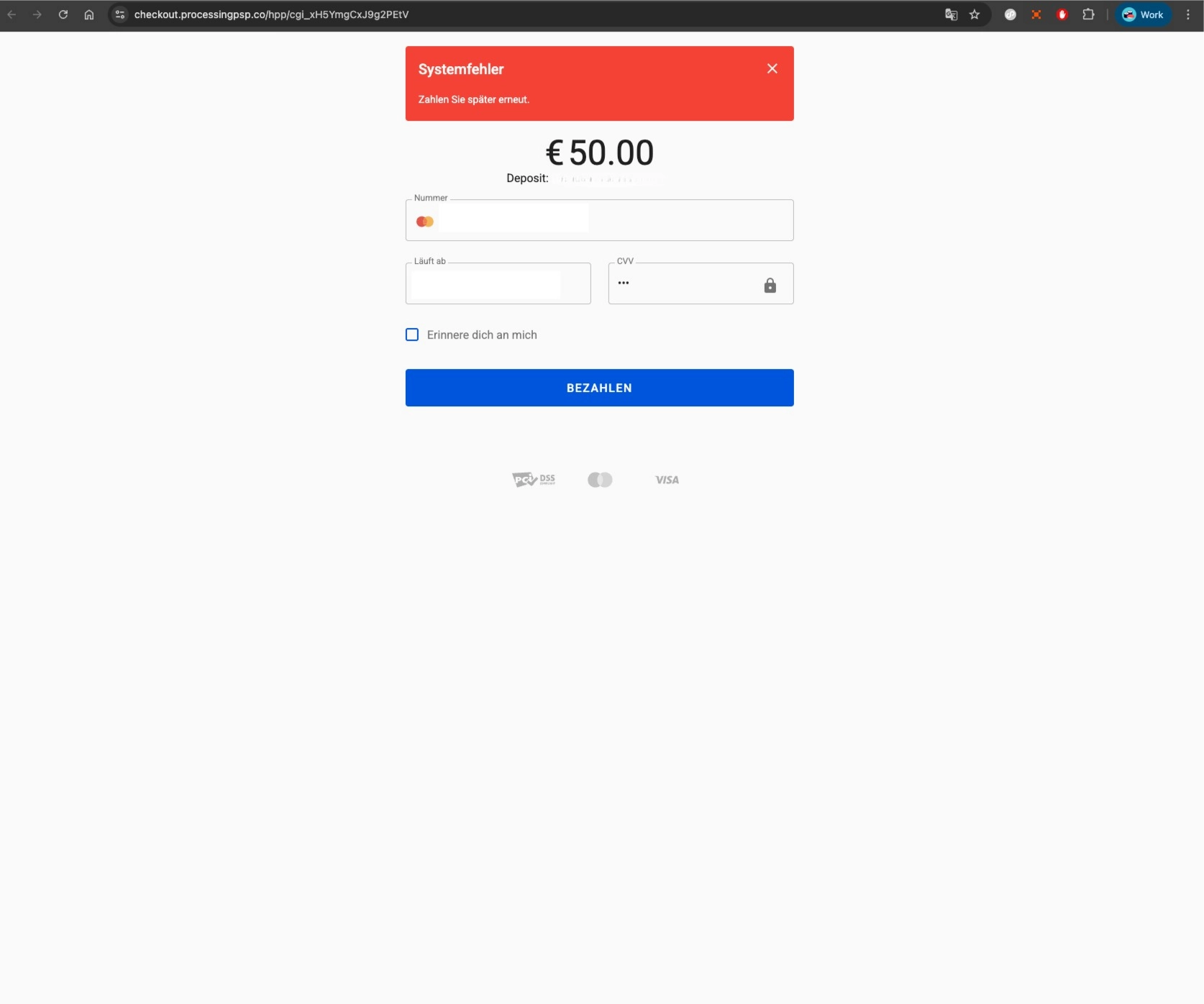 GambleZEN casino payment screen