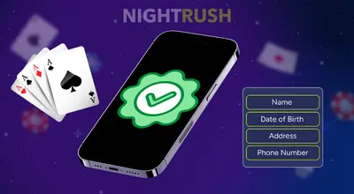 Smartphone with a green checkmark next to fields for Name, Birth Date, Address, and Phone.