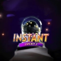 Instant Lucky Seven with a lottery draw machine in purple and black.