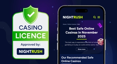 Image showing an approved casino licence next to a mobile safety article.