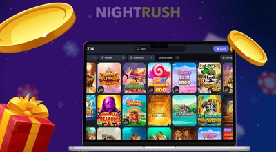 Screenshot der Martin Casino Lobby mit Spielauswahl und Bonusinformationen