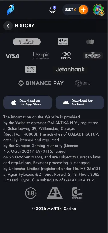 Martin casino licence section