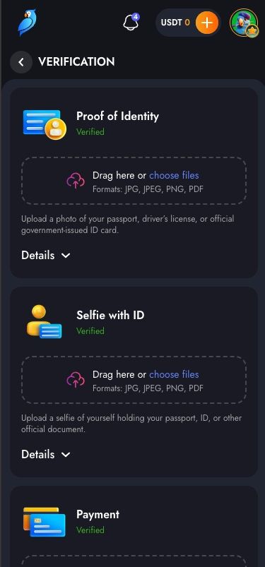 Martin casino verification screen