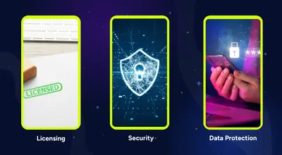 Licensing, security, and data protection against a starry setting.