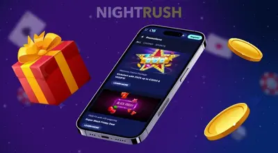 OrionsBet on a phone with a claim now button and a gift box against a starry background.