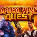 Apocalypse Quest with two guys in flames and a gun.