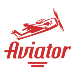 Aviator game logo with a plane in a red colour.