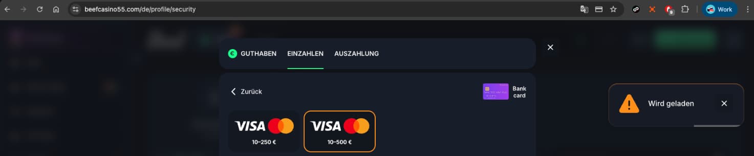 Beef Casino Deposit