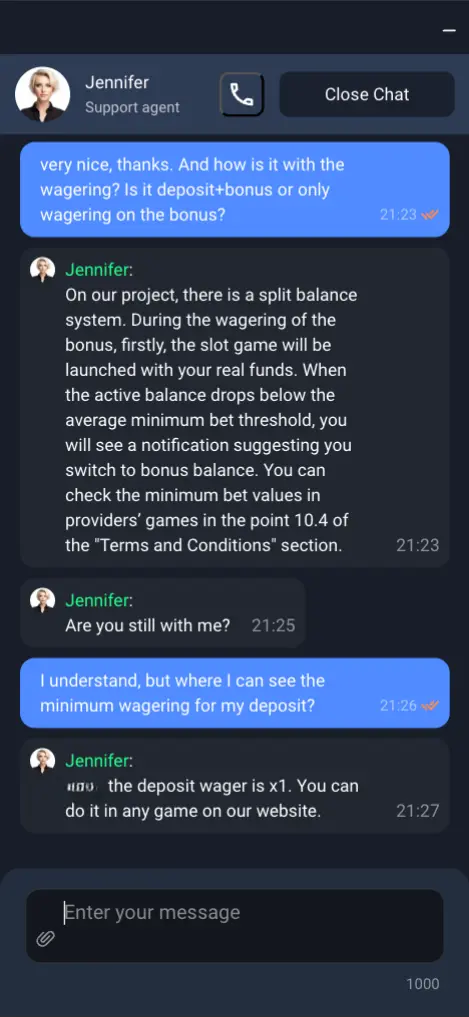 Beef Casino Mobile Live Chat