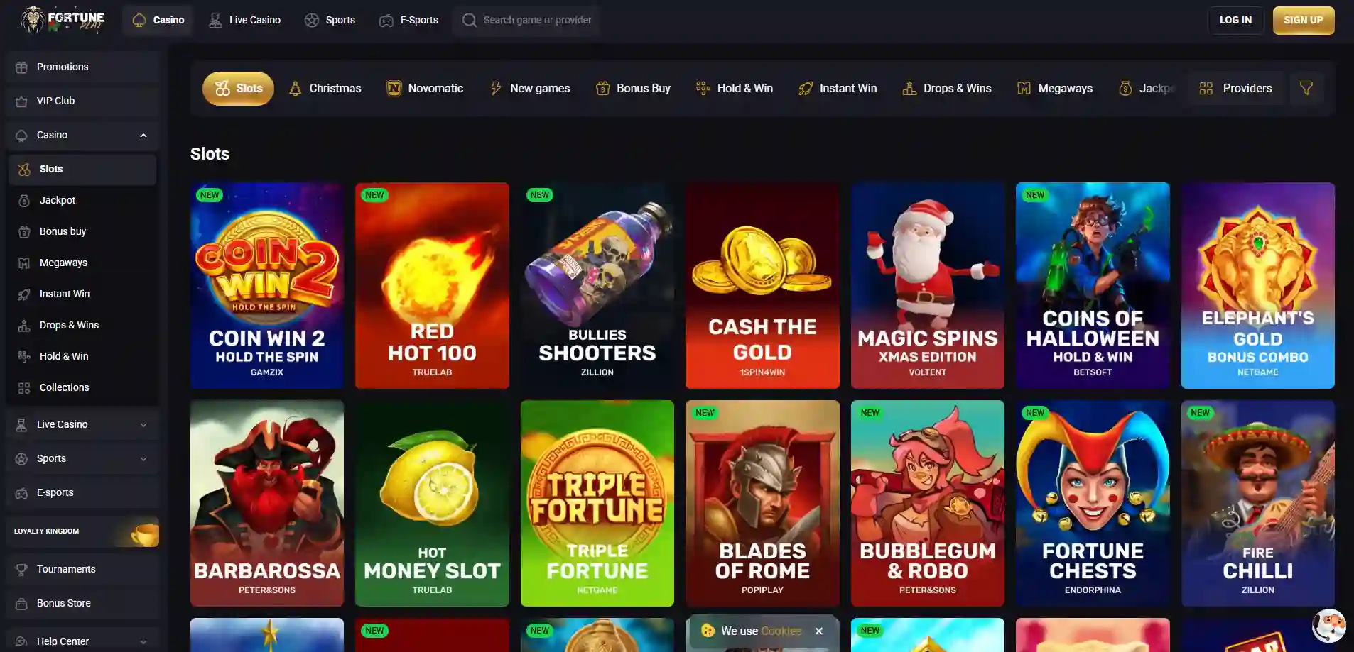Fortune Play Casino slot games page
