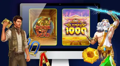 Popular slot games Book of Dead and Gates of Olympus 1000