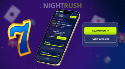 Smartphone displaying a casino review next to a Claim Now button.