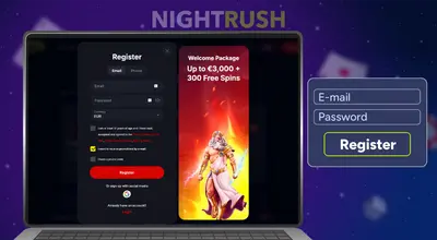 Yep Casino sign up screen.