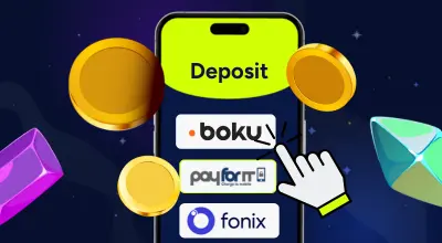 Phone showing pay by mobile options like boku, payforit, fonix.