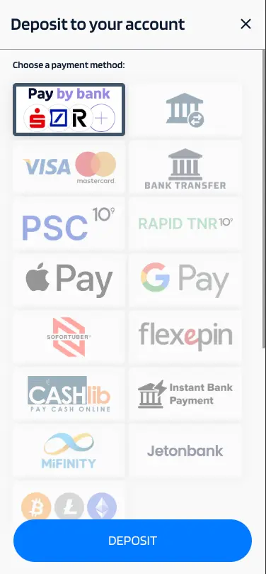 Jaabet Casino Mobile Deposit Methods