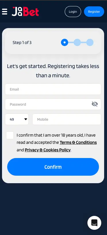 Jaabet Casino Mobile Register