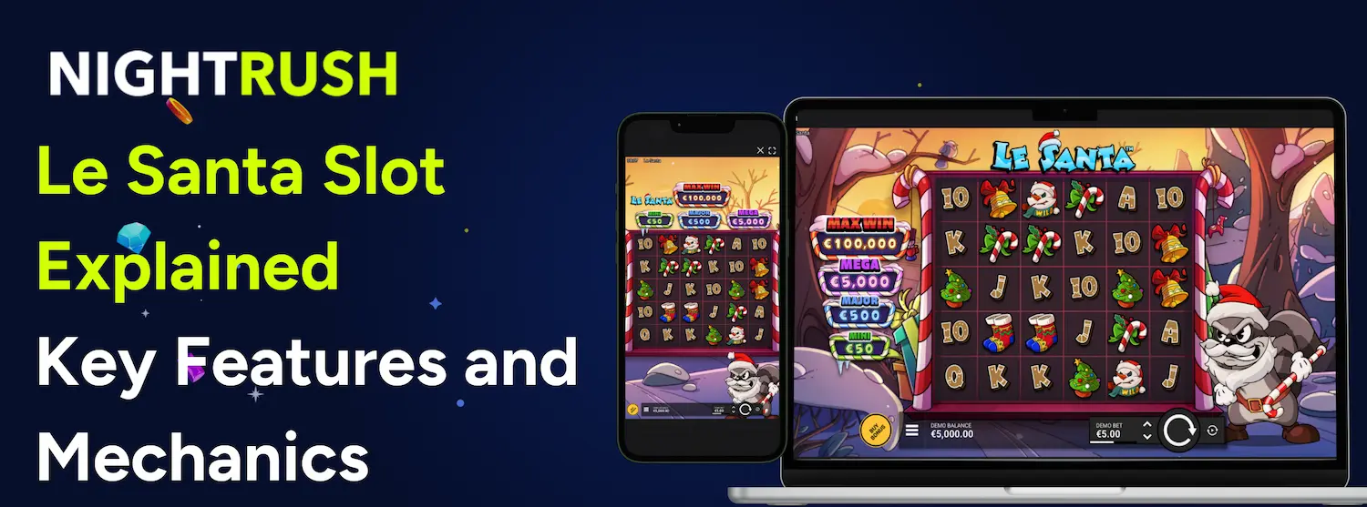 A banner about gameplay in Le Santa slot.
