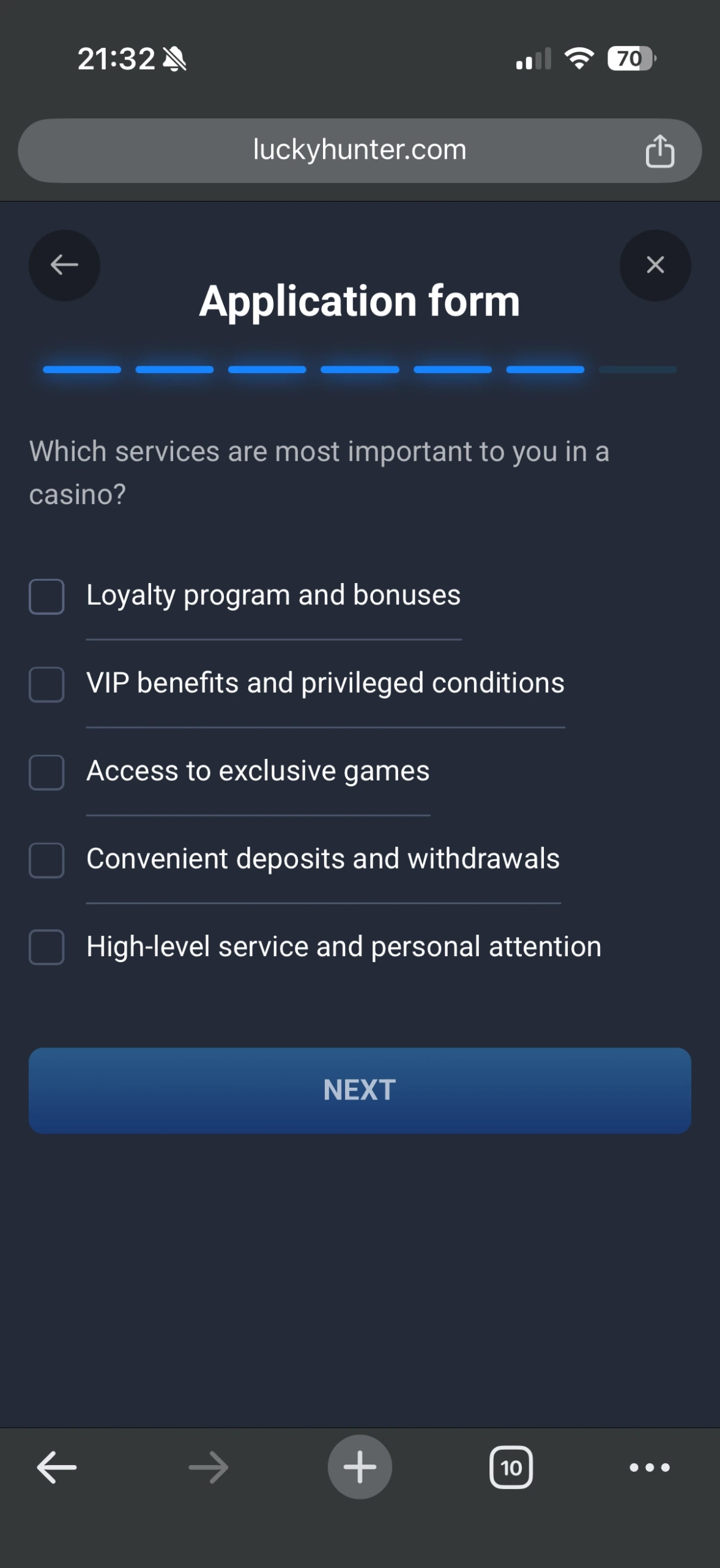 Lucky Hunter Casino form application scaled