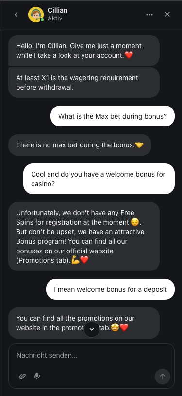 Lucky Hunter Casino welcome bonus live chat