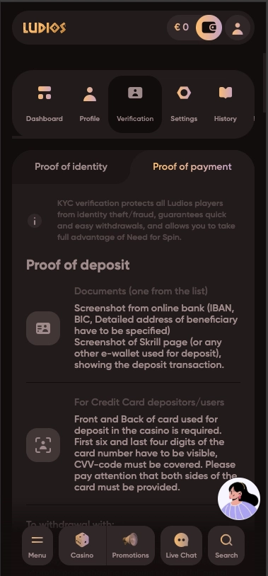 Ludios proof of payments.