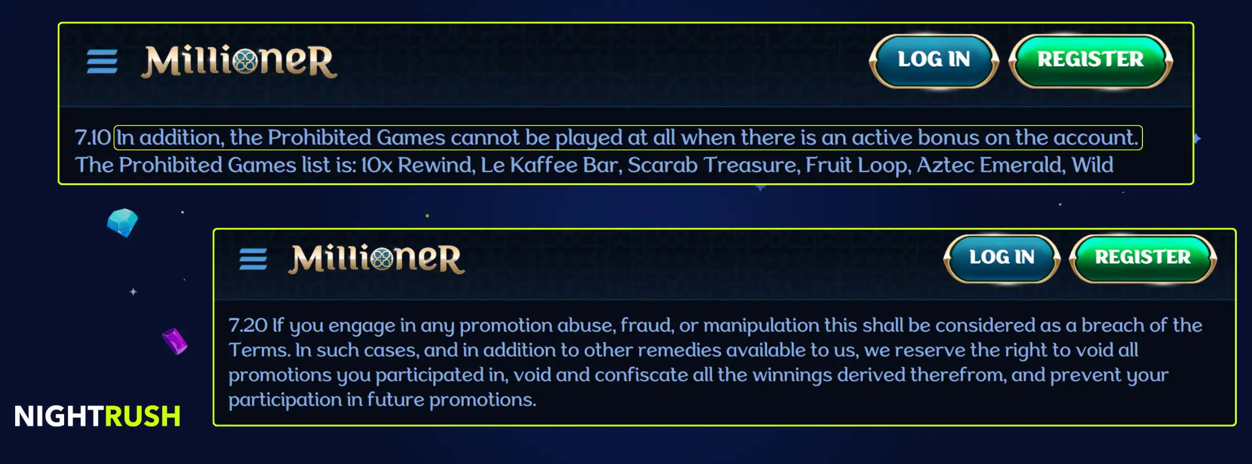 Callout boxes highlight sections 7.10 and 7.20.