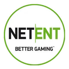 NetEnt logo in a circle in white and green.