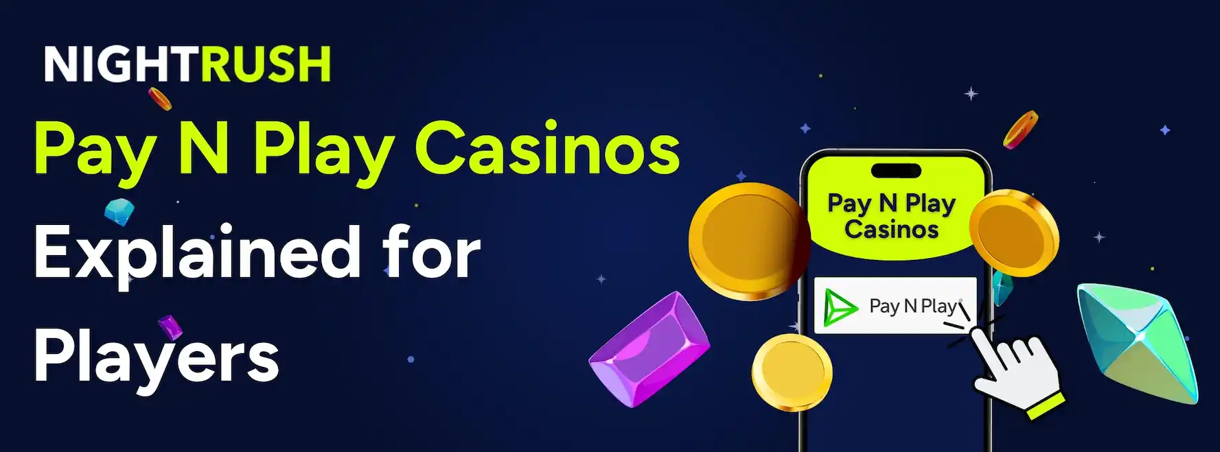 A banner about how Pay N Play casinos work.