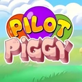 The Pilot Piggy game logo is displayed against a bright landscape with colorful balloons.