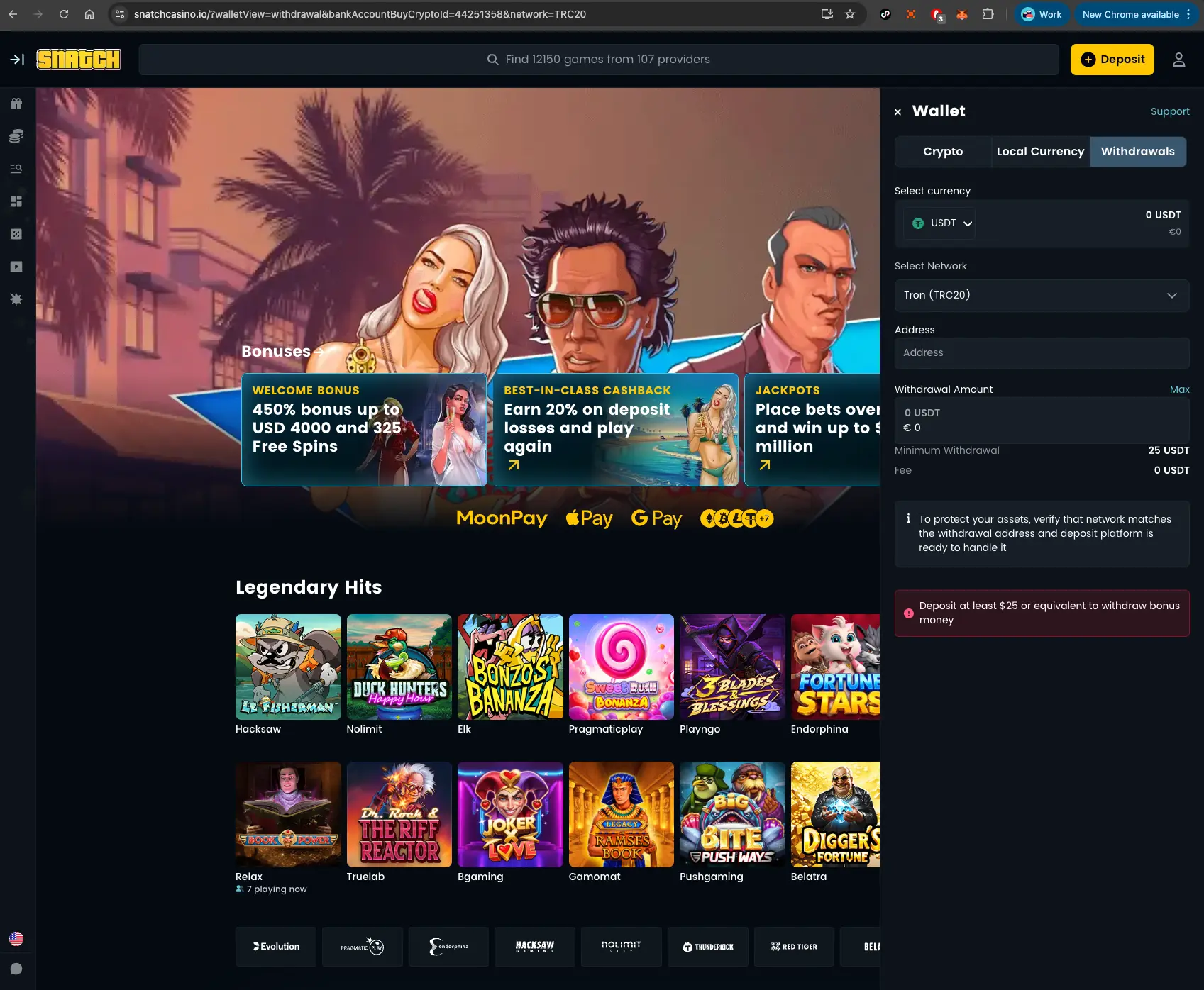 Snatch Casino Withdrawal