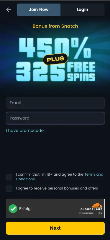 Snatch Casino Mobile Join