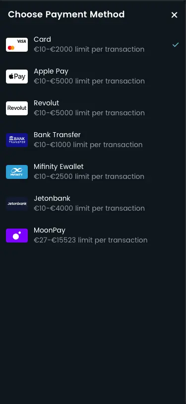 Snatch Casino Mobile Payment Methods