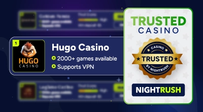 Trusted VPN allowed casinos by Nightrush.