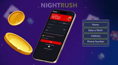 Yep Casino sign up form on a smart phone.